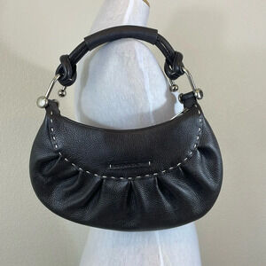 BCBGMaxazria dark brown hobo leather shoulder bag